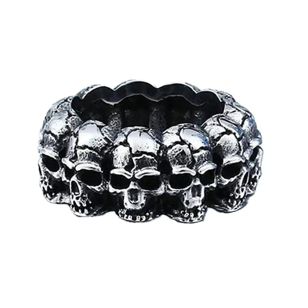 SteelTime Men's Stainless Steel Gothic Vintage Biker Skeleton Head Ring EX-STOCK Canada