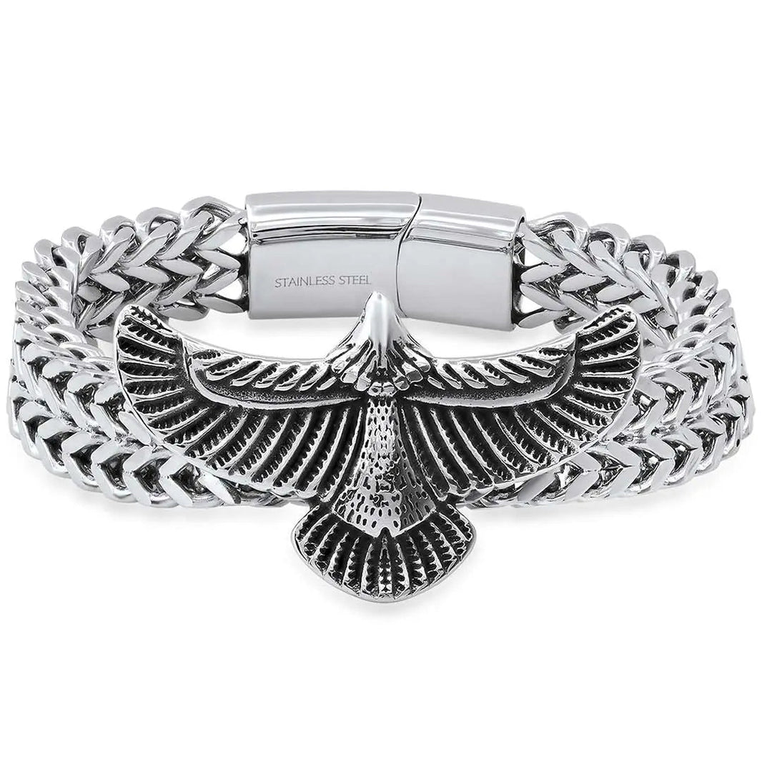 Steeltime 2 Row Wheat Chain Eagle Bracelet EX-STOCK Canada