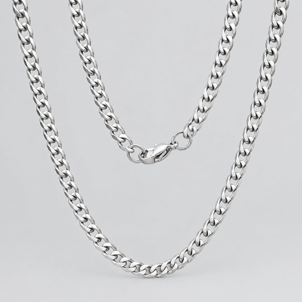 Steeltime Slim Cuban Chain Necklace