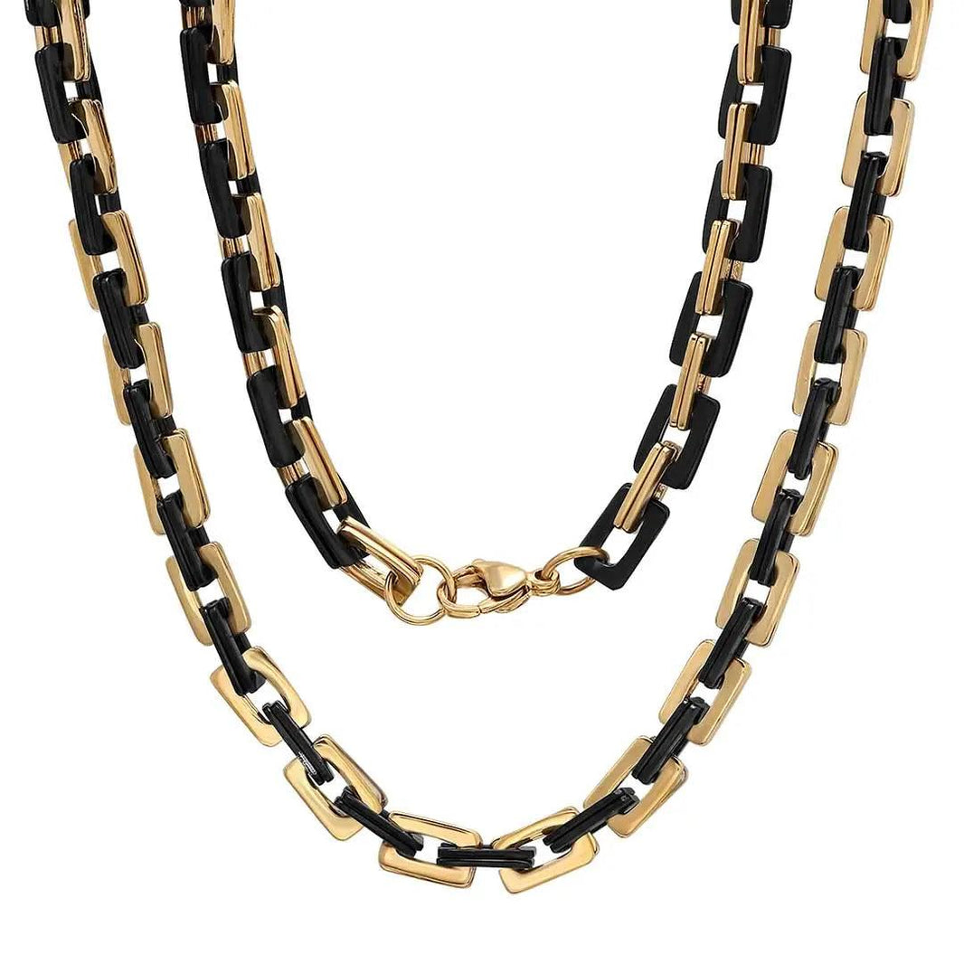 Collier chaîne Rolo carré en acier inoxydable SteeltimeEX-STOCK Canada