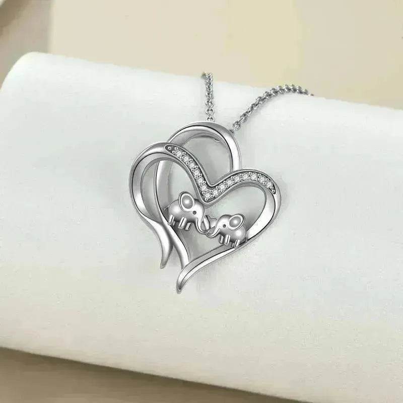 Sterling 925 Silver Elephant Heart-shaped Pendant - EX-STOCK Canada