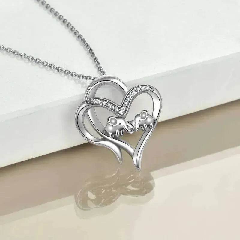 Sterling 925 Silver Elephant Heart-shaped Pendant - EX-STOCK Canada