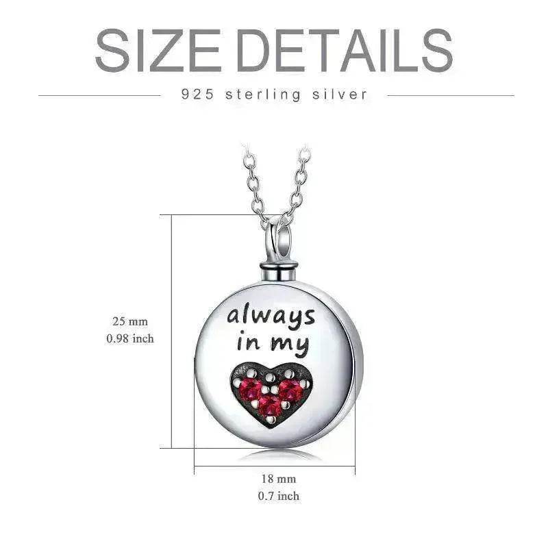 Sterling 925 Silver Heart Urn Engraved Cremation Necklace for Ashes - EX-STOCK Canada