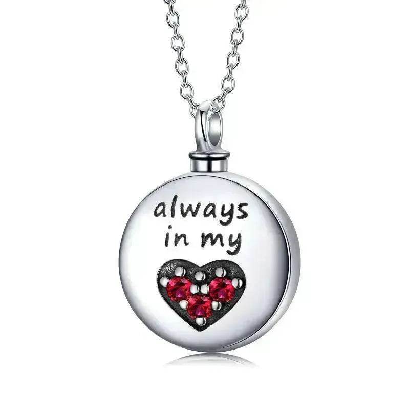 Sterling 925 Silver Heart Urn Engraved Cremation Necklace for Ashes - EX-STOCK Canada