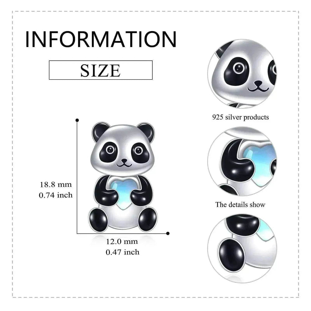 Sterling 925 Silver Panda Stud Ear Jacket Front Back Earrings - EX-STOCK Canada