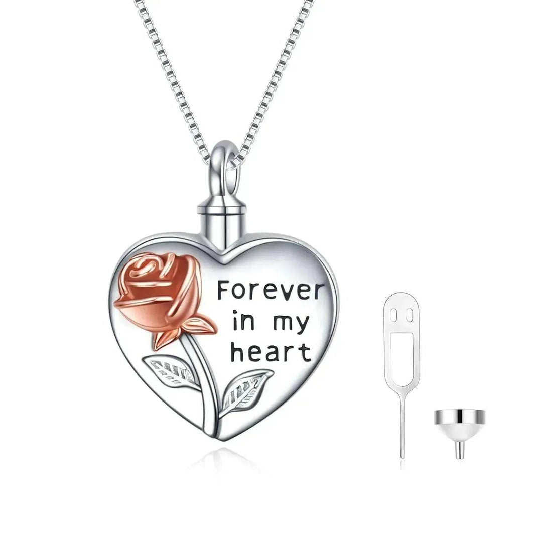 Sterling 925 Silver Rose Flower Urn Necklace for Ashes - EX-STOCK Canada