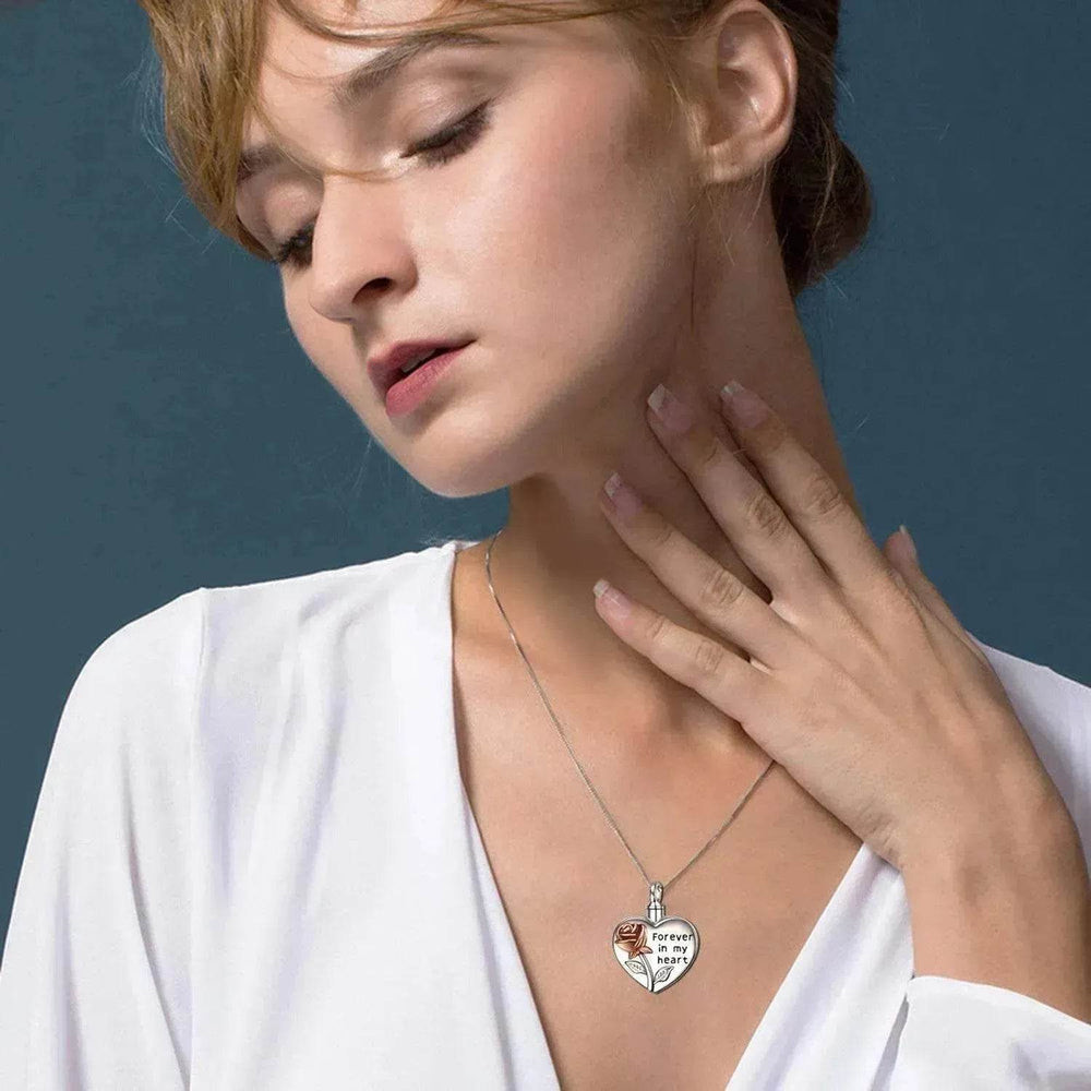 Sterling 925 Silver Rose Flower Urn Necklace for Ashes - EX-STOCK Canada