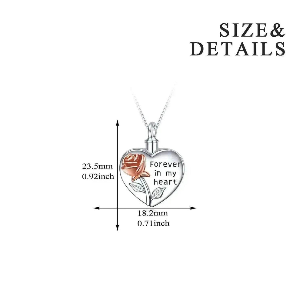 Sterling 925 Silver Rose Flower Urn Necklace for Ashes - EX-STOCK Canada