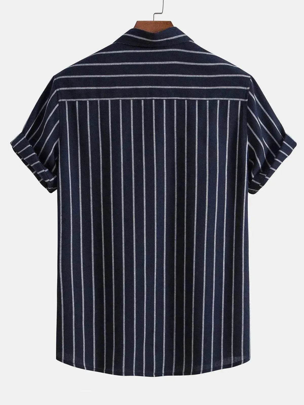 Striped Digital Printing Men's Short-sleeved Shirt - EX-STOCK Canada