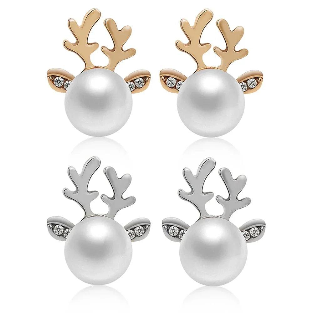 Ohrstecker Weihnachts-Perlen-Hirschgeweih-OhrringeEX-STOCK Canada