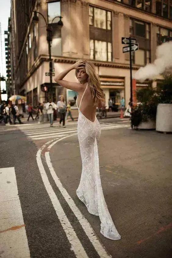 Summer Halter Sleeveless Long Dress Elegant Charming Backless Lady Party Dress Women - EX-STOCK Canada