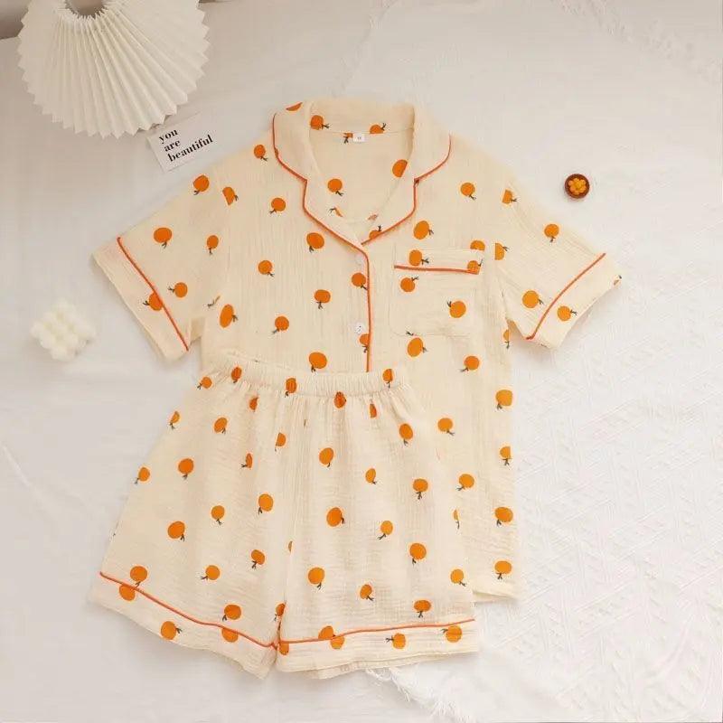 Bubble Cotton Cute Orange Pajamas For Women - EX-STOCK Canada