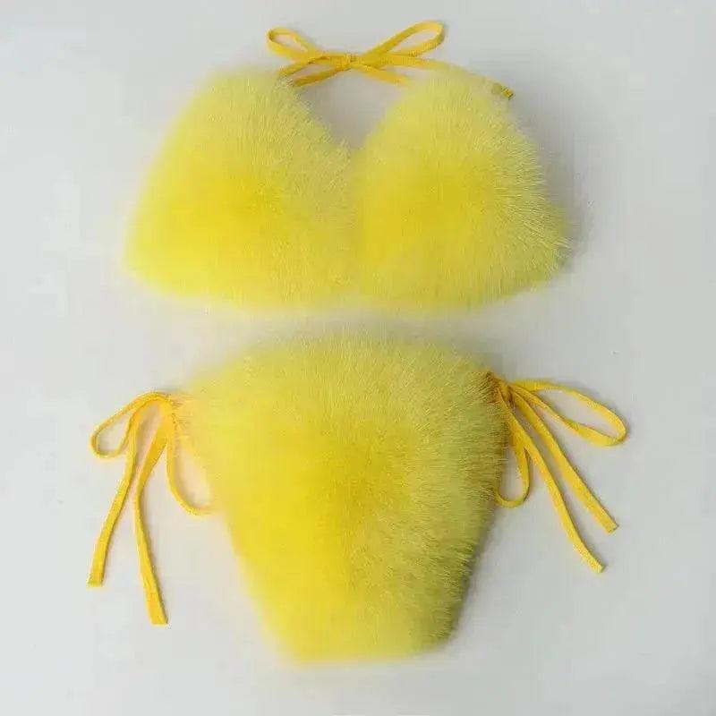 Nuovo Intimo Estivo con Pelliccia di Volpe a Colore Unito - EX-STOCK Canada