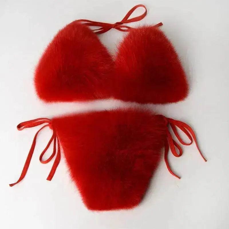 Nuovo Intimo Estivo con Pelliccia di Volpe a Colore Unito - EX-STOCK Canada