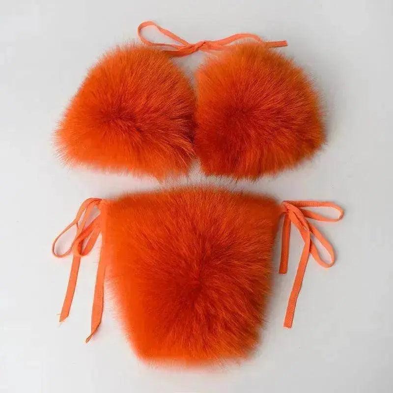 Nuovo Intimo Estivo con Pelliccia di Volpe a Colore Unito - EX-STOCK Canada