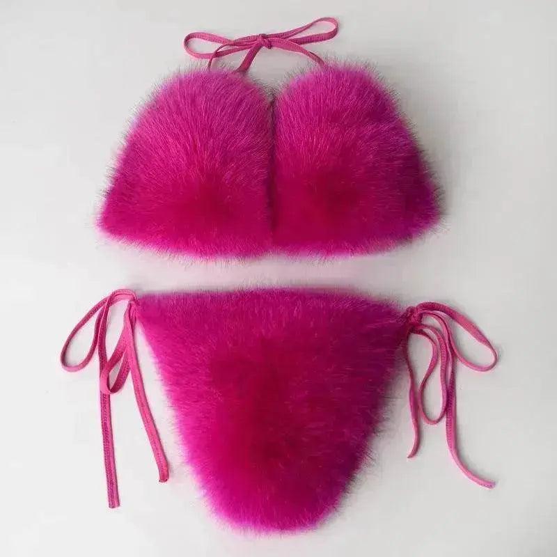 Nuovo Intimo Estivo con Pelliccia di Volpe a Colore Unito - EX-STOCK Canada