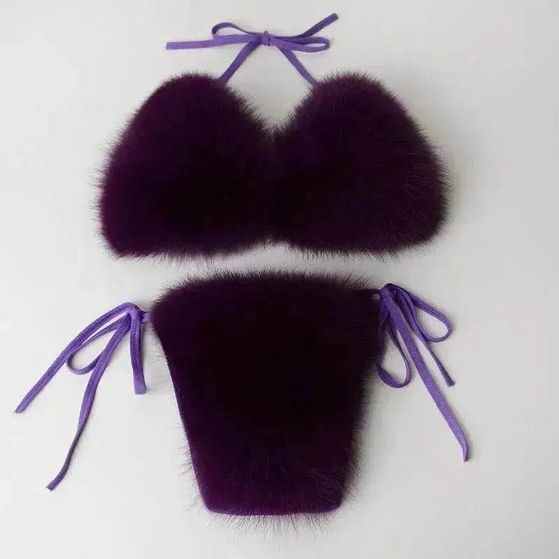 Nuovo Intimo Estivo con Pelliccia di Volpe a Colore Unito - EX-STOCK Canada
