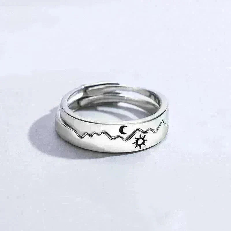 Sun Moon Couple Ring Sterling Silver Luxury Niche Design Sense Ring - EX-STOCK CANADA