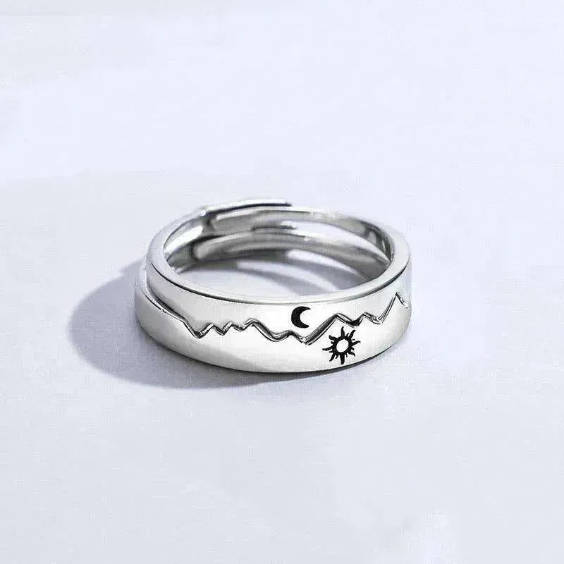 Sun Moon Couple Ring Sterling Silver Luxury Niche Design Sense Ring - EX-STOCK CANADA