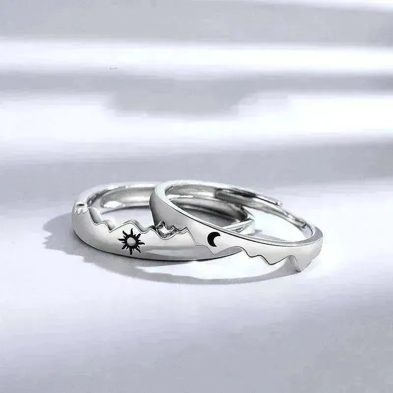 Sun Moon Couple Ring Sterling Silver Luxury Niche Design Sense Ring - EX-STOCK CANADA