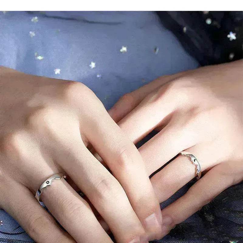 Sun Moon Couple Ring Sterling Silver Luxury Niche Design Sense Ring - EX-STOCK Canada