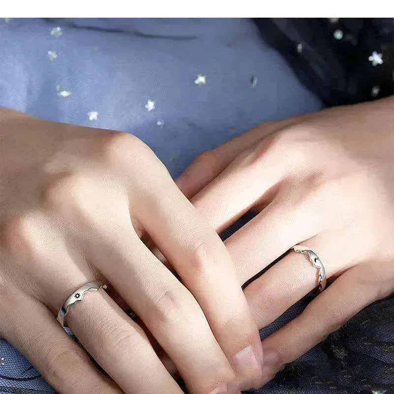 Sun Moon Couple Ring Sterling Silver Luxury Niche Design Sense Ring - EX-STOCK CANADA