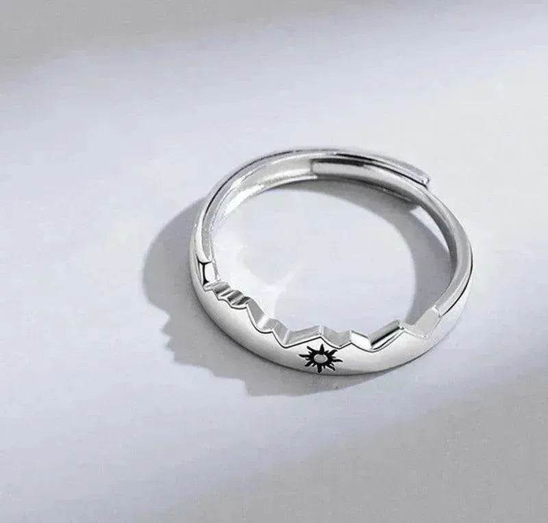 Sun Moon Couple Ring Sterling Silver Luxury Niche Design Sense Ring - EX-STOCK Canada