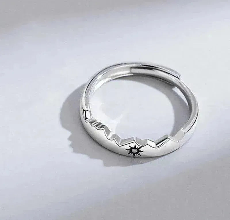 Sun Moon Couple Ring Sterling Silver Luxury Niche Design Sense Ring - EX-STOCK CANADA
