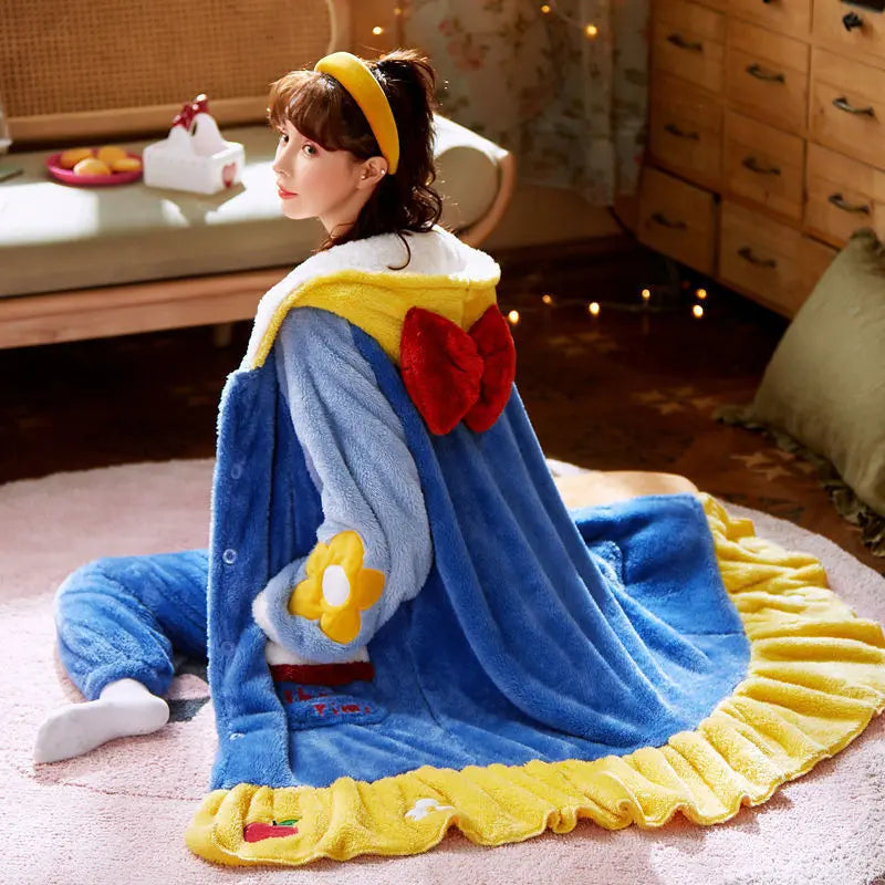 Sweet Fall Pajamas Flannel Nightgown Women - EX-STOCK Canada