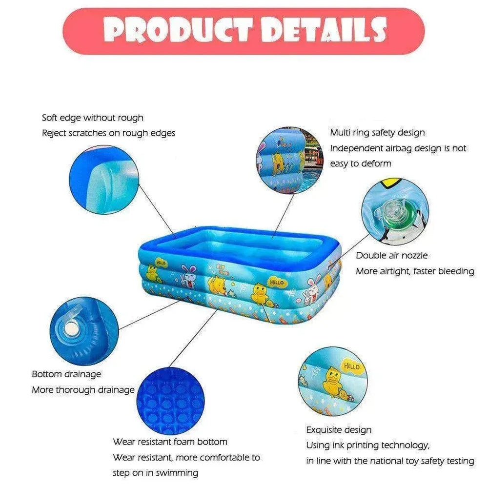 Piscina engrosada, piscina inflable de tamaño completo sobre el suelo para la familia Kiddle, para adultos, niños, bebés, inflable para el patio trasero, jardín, fiesta - EX-STOCK CANADA