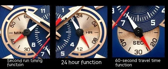 Tactical Motorcycle Waterproof Luminous Watch Timing Multi-Pointer EX-STOCK Canada