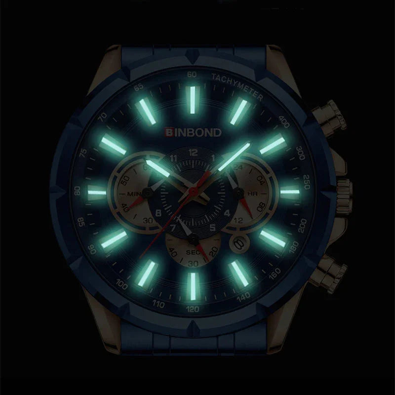 Tactical Motorcycle Waterproof Luminous Watch Timing Multi-Pointer EX-STOCK Canada