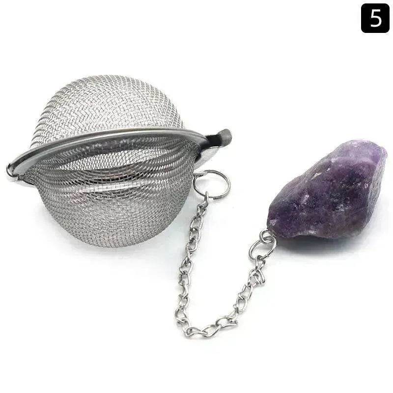 Tea Filter Natural Raw Gemstone Filter Ball Stew Ingredients Ball Stainless Steel - EX-STOCK Canada