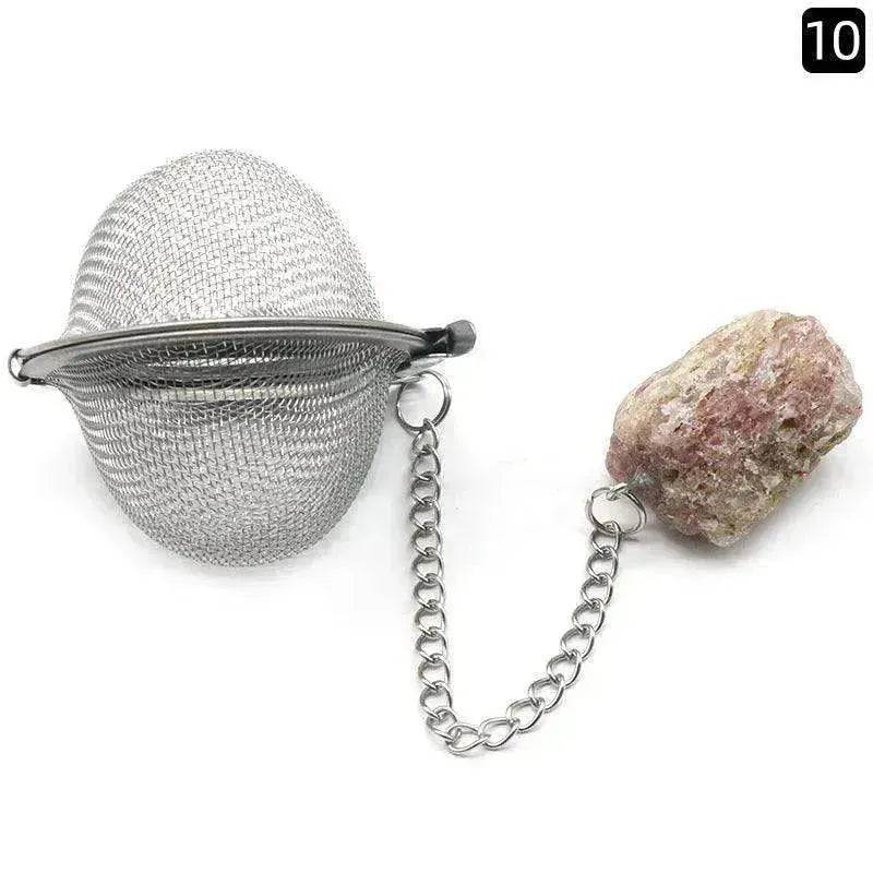 Tea Filter Natural Raw Gemstone Filter Ball Stew Ingredients Ball Stainless Steel - EX-STOCK Canada