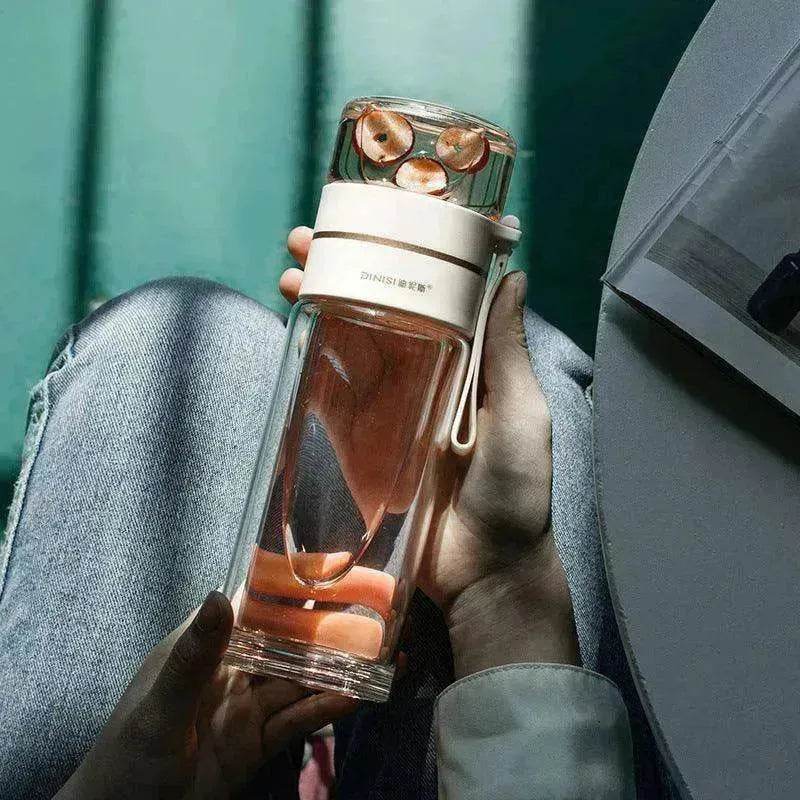 Tea Infuser Filter Separation Double Wall Glass Bottle - EX-STOCK Canada