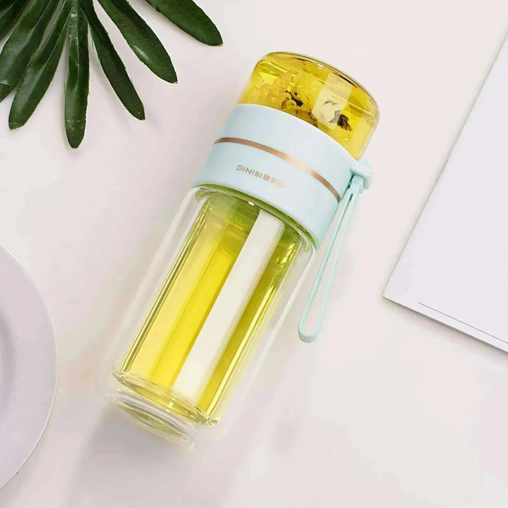 Tea Infuser Filter Separation Double Wall Glass Bottle - EX-STOCK CANADA