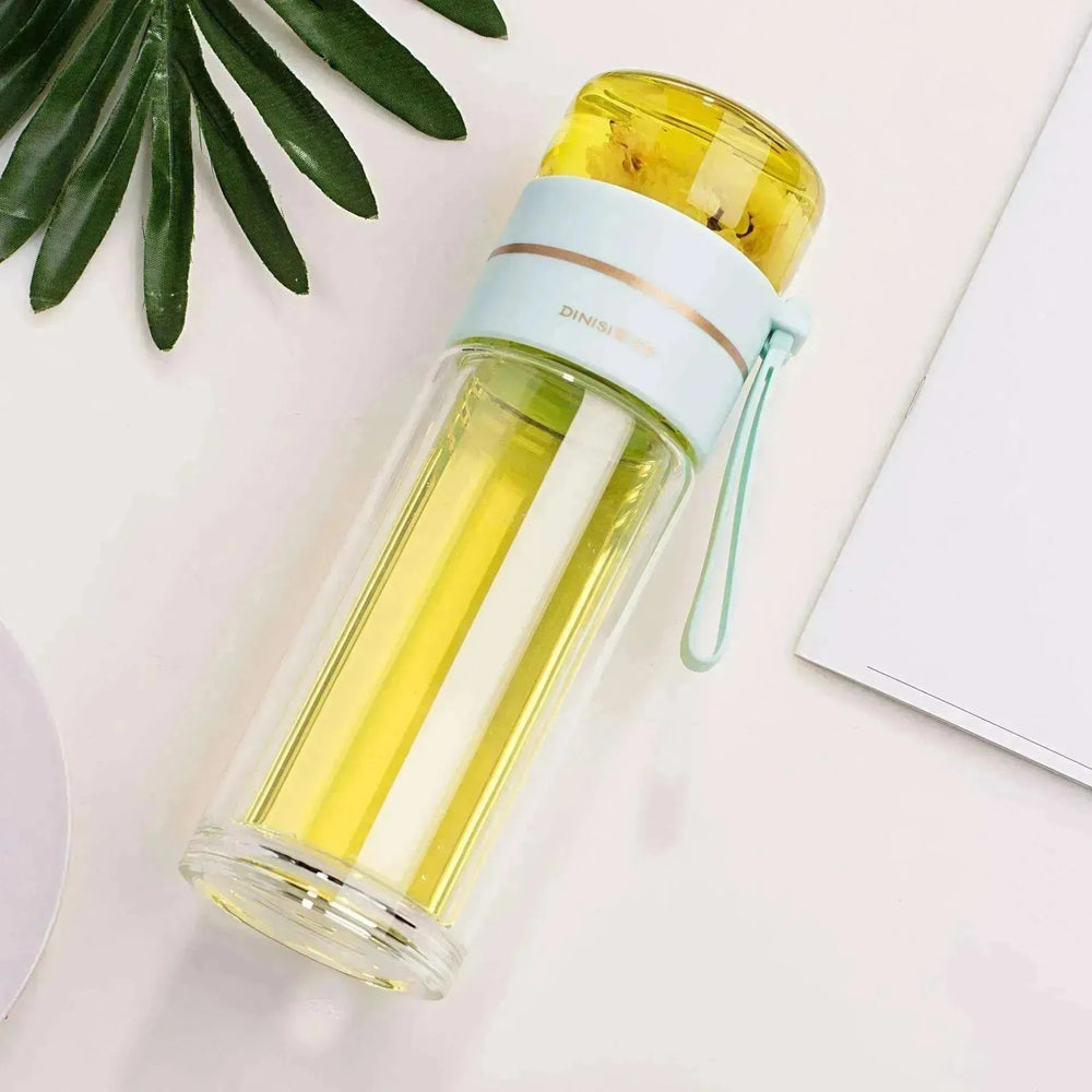 Tea Infuser Filter Separation Double Wall Glass Bottle - EX-STOCK CANADA
