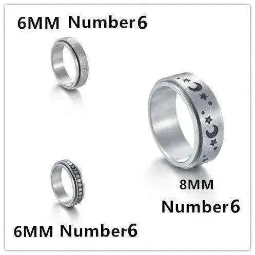 The Stars And The Moon Rotating Titanium Steel Women Ring - EX-STOCK CANADA
