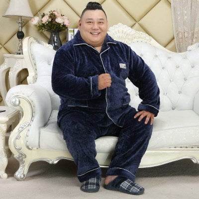Thickened lapel long sleeve men's pajamas EX-STOCK CANADA