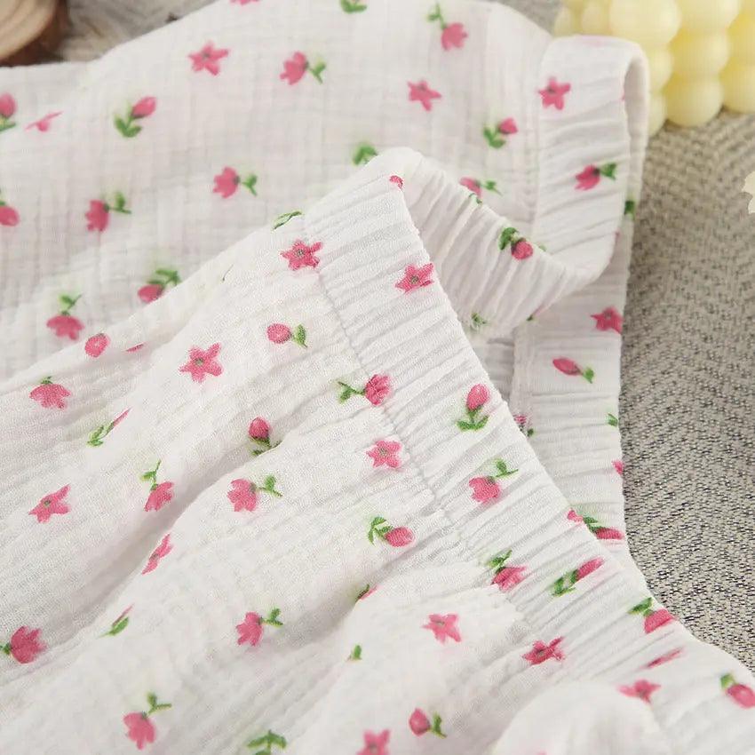 Thin Cotton Printed Comfortable Loose Breathable Short-sleeved Shorts Summer Pajamas Home Wear For Women - EX-STOCK Canada