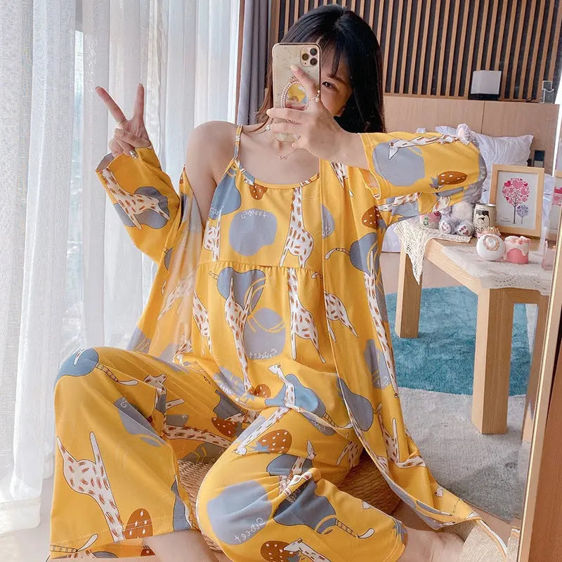 Pyjama maison trois pièces pour femmes - EX-STOCK Canada
