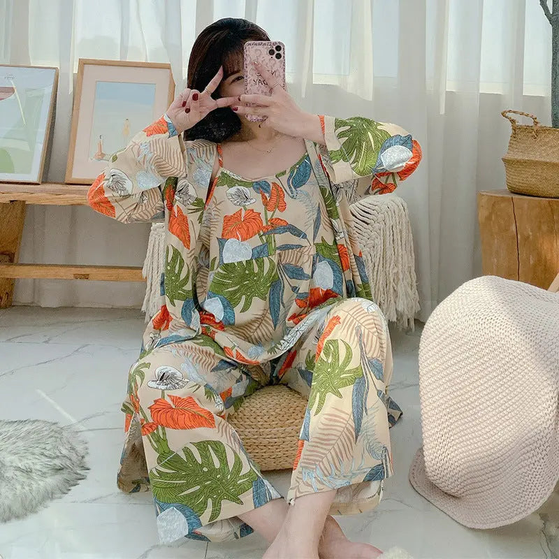 Pyjama maison trois pièces pour femmes - EX-STOCK Canada