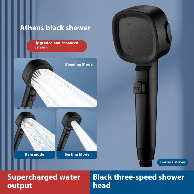 Three-speed Filter Supercharged Square Shower Head Handheld Nozzle EX-STOCK Canada