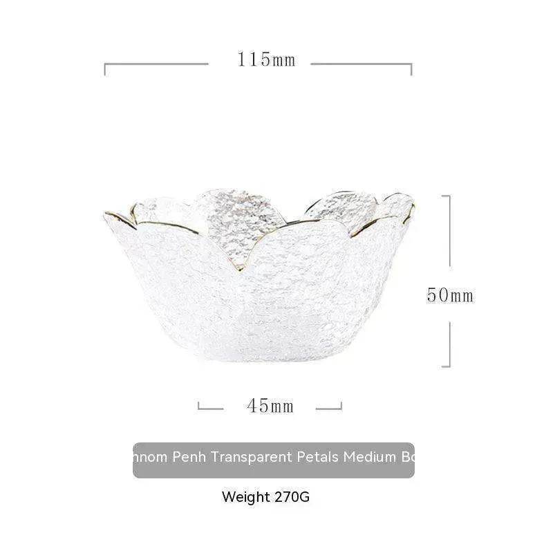 Traditional Japanese Style Hammer Pattern Petal Glass Bowl Set - EX-STOCK Canada