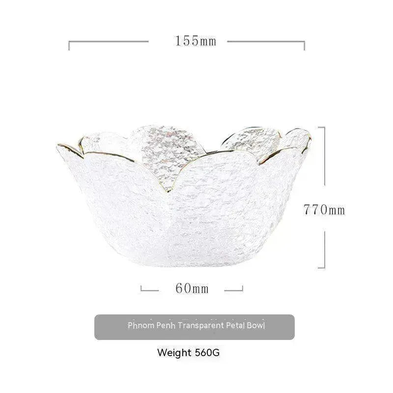 Traditional Japanese Style Hammer Pattern Petal Glass Bowl Set - EX-STOCK CANADA