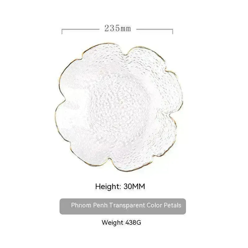 Traditional Japanese Style Hammer Pattern Petal Glass Bowl Set - EX-STOCK CANADA