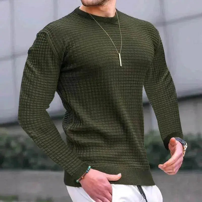 Trend Crew-neck Pullover Loose Knitted Long-sleeved Cotton Top - EX-STOCK Canada
