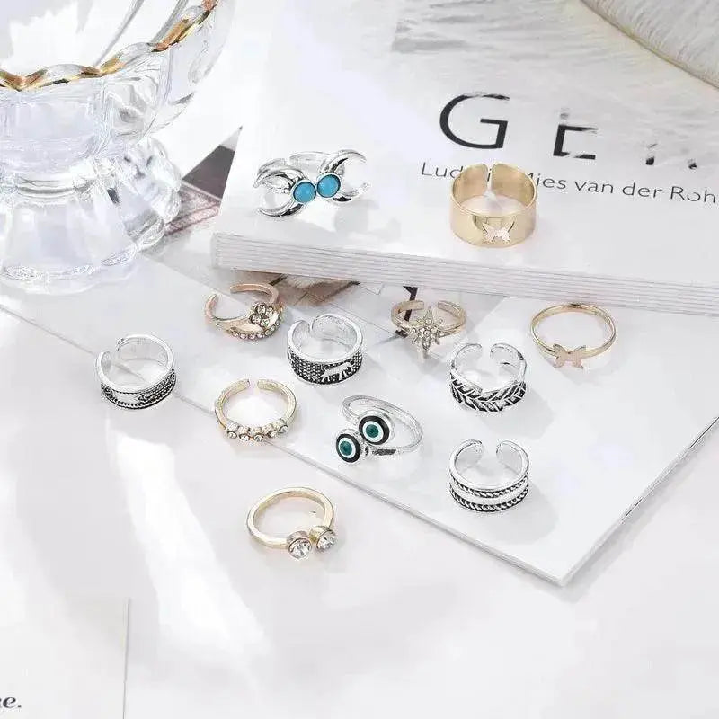 Turquoise Two-tone 12 Pieces Suit Toe Ring - EX-STOCK Canada