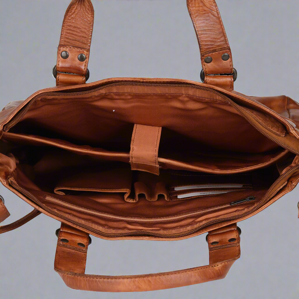 حقيبة لابتوب جلدية بمقابض مزدوجةEX-STOCK Canada