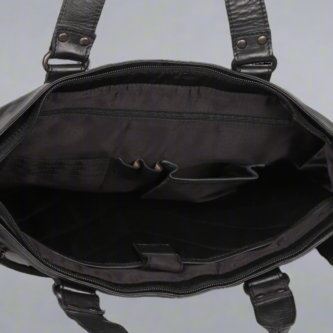 حقيبة لابتوب جلدية بمقابض مزدوجةEX-STOCK Canada